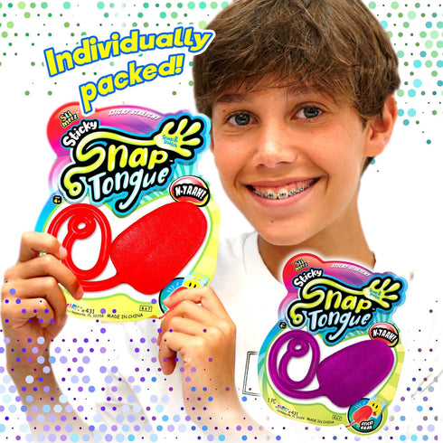 Large Sticky Tongue (2 Stretchy Toys Pack), Slap Hands Sticky Toy, Birthday Party Favors & Goody Bag Stuffers