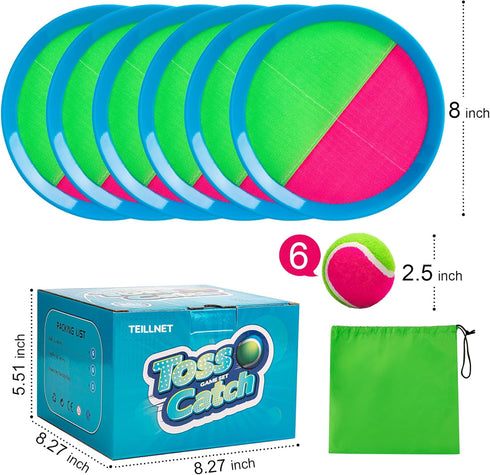 Toss and Catch Ball Set, Upgraded Beach Toys Outdoor Games for Kids Ages 3-12, Paddle Catch Toy Games for Family Gifts
