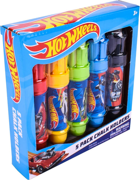Sunny Days Entertainment Hot Wheels Jumbo Chalk Holders | 5 Chalk Sticks with Holders for Kids | Sidewalk Chalk