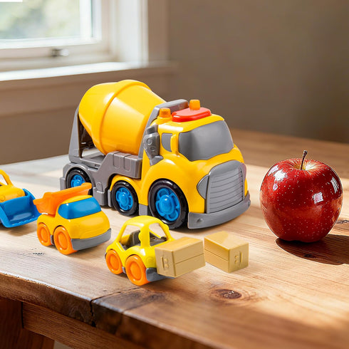7.7" 2-4, Set 18M+, 2, 3, 4 P&C Toddlers Construction Cement Mixer Truck Toys for Ages Mixer Truck Vehicle Car