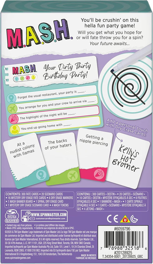 Spin Master Games MASH Fortune Telling Adult Party Game for Ages 17 and Up