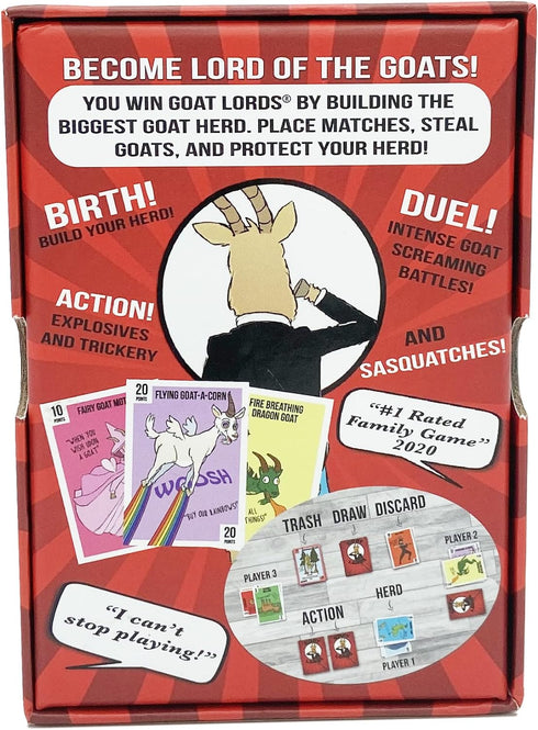 Goat Lords - Addicting Card Game for Adults, Teens, Kids (Ages 7+) - Family Game Night Fun, Great Gift Idea!