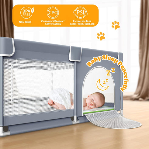 50x50 Inch, (50"x50", VANCLE Baby Playpen with Mat Playpen for Babies and Toddlers, Playard for Kids Safety Play Yard
