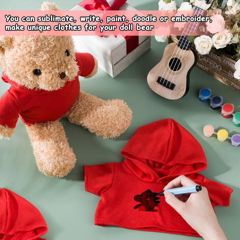 6 PCS Stuffed Bear Clothes - Tee Shirt Sublimation for 14-18 Inch Plush Bear Dolls