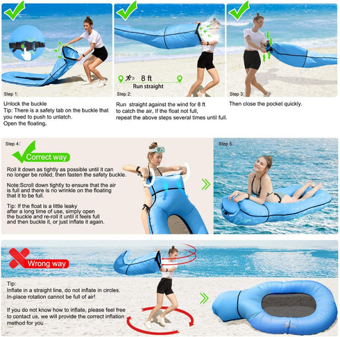 Hammock Swimming SEGOAL Pool Floats Inflatable Floating Lounger Chair Water Raft Ring Pool Float, Lightweight Single