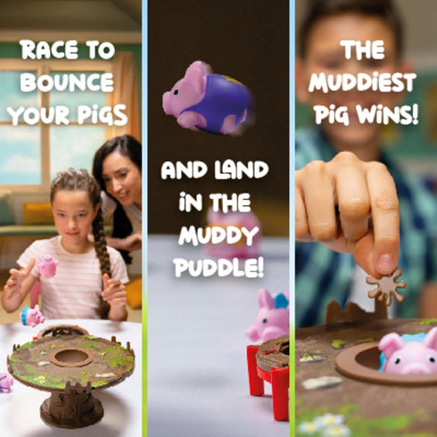 Pigs on Trampolines Game by PlayMonster - Fun Board Game for Kids 6-8, Fast Action Family Game