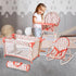 Set, 3-1 18 inch 18" 3-5,4-6,5-7,8-10 Floral Baby Doll Accessories Baby Doll Crib, Baby Doll High Chair & Bouncer Seat.