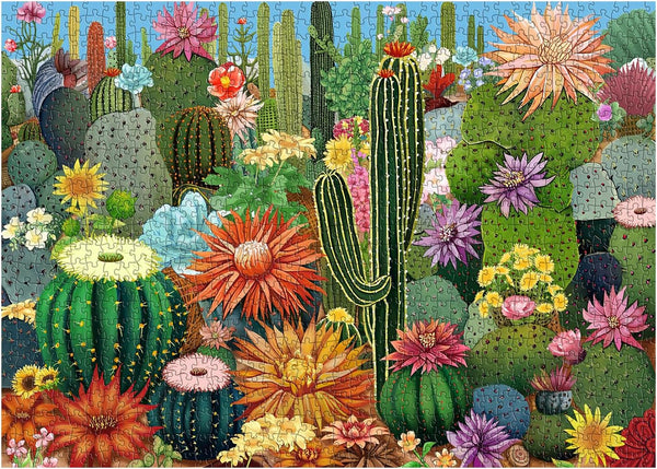 Succulent Puzzles for Adults - 1000 Pieces Cactus Flower Garden Jigsaw Puzzles as Wall Art Decor