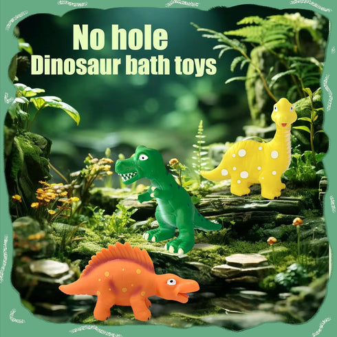 1-3, 18 3Pcs 1-3 Dinosaurs Toys for Toddlers No Hole Bath Toys for Months, Soft Rubber Dino Bath Toy for Kids Age