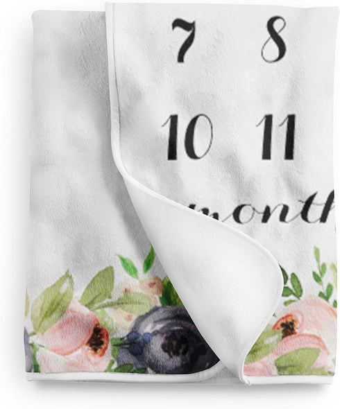 WolfeDesignPDD Baby Milestone Blanket Personalize Baby Blanket Monogram Baby Blanket Name Blanket Swaddle Receiving