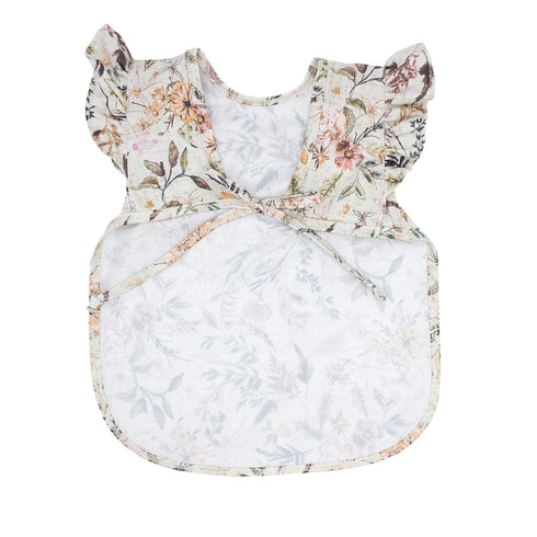 6m-3T BapronBaby Flutter Delilah Floral Bapron - No Neck Tie Safer Bib for Baby & Toddler - Soft Waterproof Stain