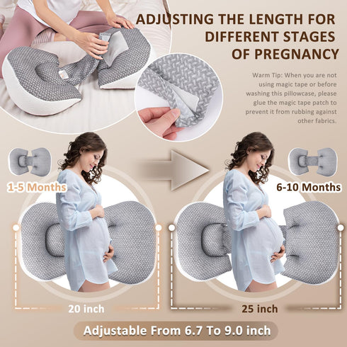 Chilling Home Pregnancy Pillow for Sleeping Portable, Maternity Pillow for Side Sleeper, Travel Wedge Pillow, Body