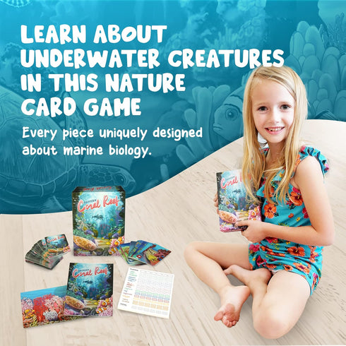 Genius Games Ecosystem: Coral Reef - Mensa Recommended Family Card Game About Aquatic Animals and Habitats