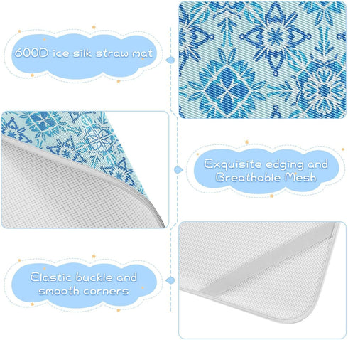 miaozhen 28" 52" Cooling Baby Crib Mattress x Washable Snowflake Pattern Blue Bed Pads for Baby&Toddler