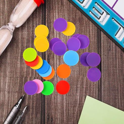 100 Pcs 1 Inch Dry Erase Tokens Game Tokens Set - Reusable Game Discs with Storage Box and 4 Wipes for Tabletop Games