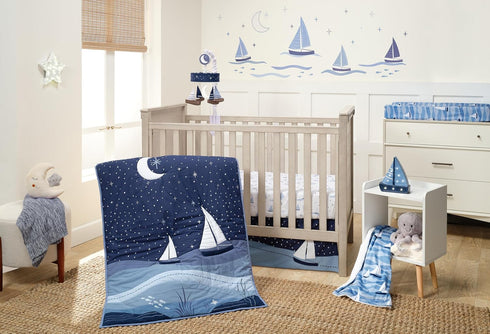 Sailboat Lambs & Ivy Little Skipper Nautical Ocean Soft Changing Pad Cover