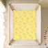 miaozhen 1 Pack 52x28 Cotton Crib Sheets for Baby Boys Girls Comfy Breathable Style Zebras Sun Pastel Yellow Toddler