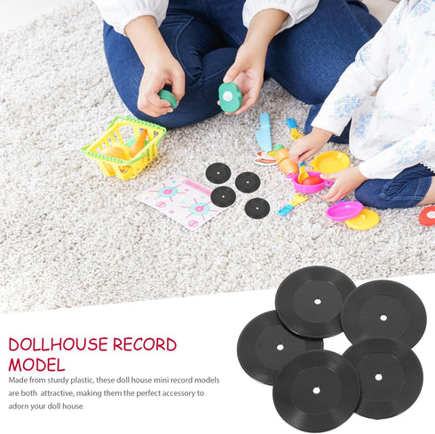 ABOOFAN 6pcs Miniature Records, 1:12 Scale Tiny Music Room Furniture Model for Doll House Accessory