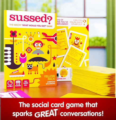 Summer 6 Pack SUSSED The Wacky What Would You Do Social Card Game - Fun & Easy Activity for Kids - Family Travel Game