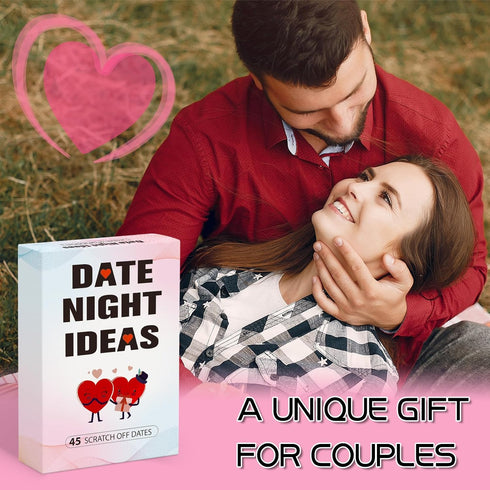 BleSky 45 Date Night Ideas Scratch Off Cards for Couple Games Romantic Couple Gifts for Him Her Valentines Day Gifts
