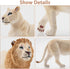 6PCS 2-5" Set Toymany White Lion Figurines with Lion Cubs, Wild Life Jungle Animals Figures Realistic Family Includes