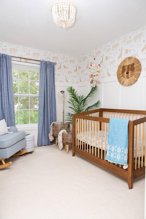 Crane Baby Mobile for Crib - Safari Nursery Décor for Boys and Girls, 11" x 28" Hanging Jungle Decor