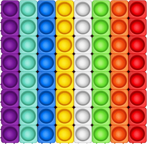 Giant Pop Blocks Bubble - Premium Silicone Pop Fidget Blocks for Endless Joy and Education (64PCS)