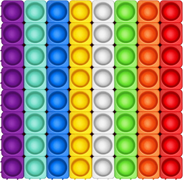 Giant Pop Blocks Bubble - Premium Silicone Pop Fidget Blocks for Endless Joy and Education (64PCS)