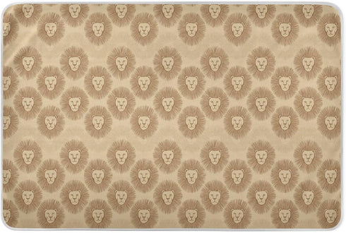 siphylline Brown Retro Lions Minimalist Extra Large Resuable Changing Pad Covers Waterproof Washable
