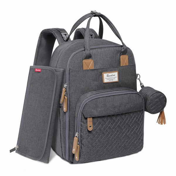 RUVALINO Diaper Bag Backpack, Multifunction Travel Pack Maternity Baby Changing Bags, Large