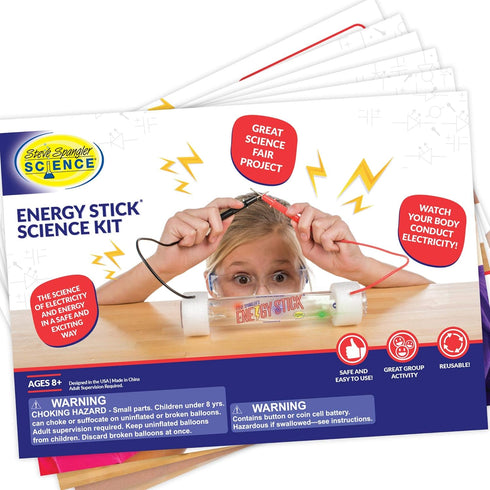 Energy Stick Science Kit - Fun STEM Learning Toy for Kids to Learn about Conductors of Electricity