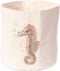 Mon Ami Seahorse Designer Linen Storage Bin - Kids Laundry Basket, Toy Boxes, Cute Baby Nursery Baskets, 8x8 in