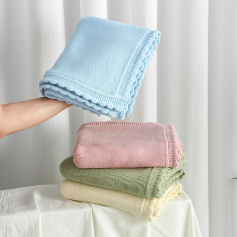 Cozy 40x30 Inch Baby Blanket Warm Newborn Swaddle Receiving Knit Blanket Soft Stretchable for Boys Girls Sage Green