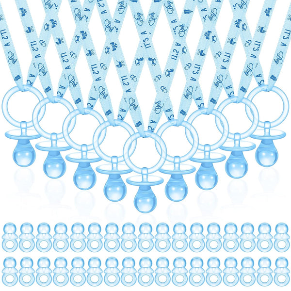 74 Pieces Baby Shower Pacifiers 24 Necklace Acrylic Plastic Pacifiers Baby Shower