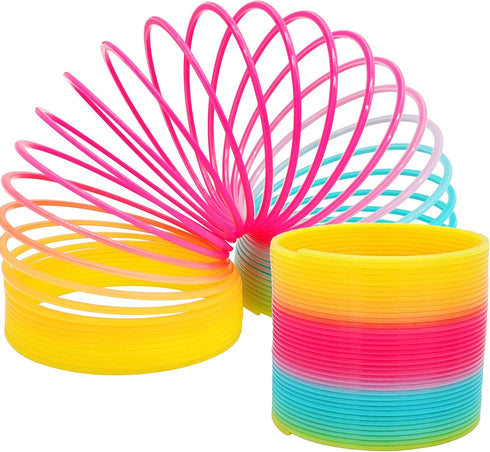 The Dreidel Company Plastic Multicolor Coil Spring, Goody Bag Fillers, Party Favor for Kids, 3" Inches (2-Pack)