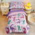 4 Piece Toddler Dinosaur Bedding Set for Girls,Pink Dino Toddler Comforter Sets