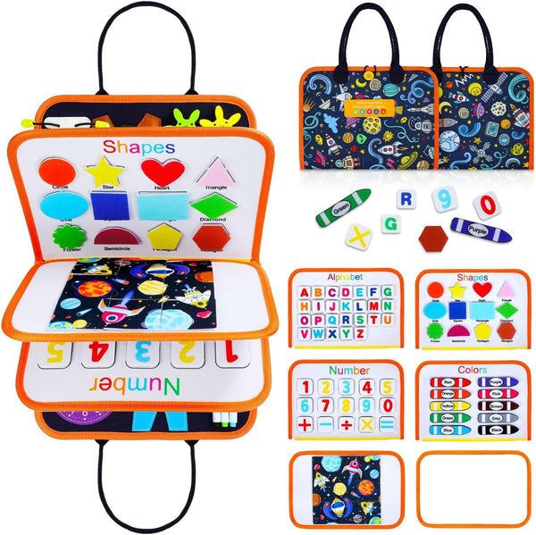Montessori Busy Board for Toddlers 3+ Years Old, Educational Sensory Activity Board for Fine Motor Skills, Gift Toys