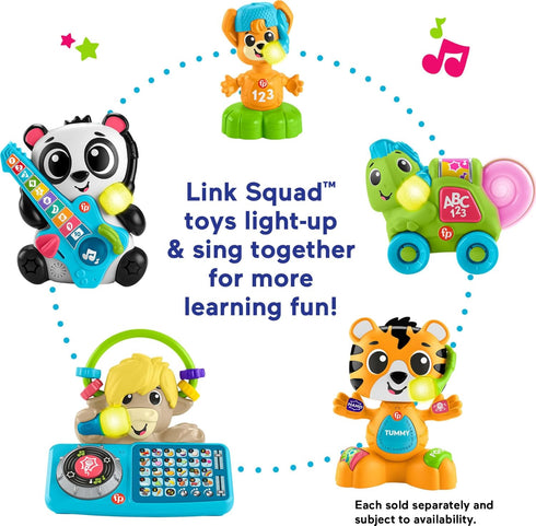 Fisher-Price Baby Learning Toy Link Squad Bop & Groove Tiger with Music & Lights for Ages 9+ Months