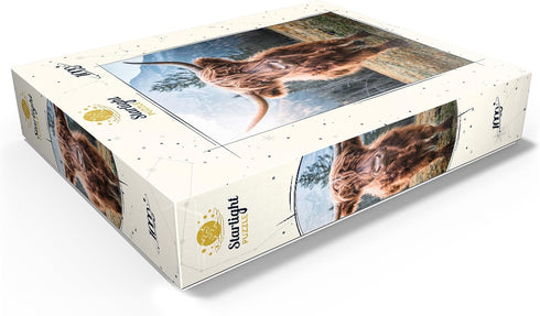 MyPuzzle Highland Cattle in The Italian Dolomites - Premium 1000 Piece Jigsaw Puzzle for Adults