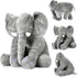 Giant Stuffed Elephant Plush Toy - Huge Soft Gray Elephant Doll for Kids, Girlfriend, Home Decor (15.7 Inch)