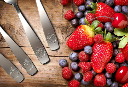 Stainless Steel Kids Silverware Set - Safe Flatware for Children, Includes 6 Small Spoons & 6 Forks