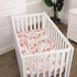 Soft Floral Mini Crib Sheet in Happy Pink & White