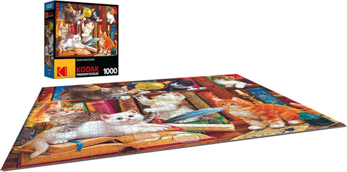 RoseArt - Kodak Premium - 1000 Piece Jigsaw Puzzle - Library Mischief for Adults