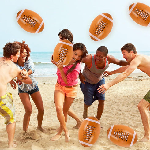 6 Pcs Giant Inflatable Footballs - 16 Inch Blow Up Toys for Summer Pool and Beach Games
