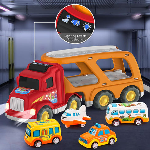 2-4 3-5, 5 1 3+. Veslier Toddler Toys Car for Boys Girls Age in Carrier Transport City Vehicles Toys,Kids Toy Cars