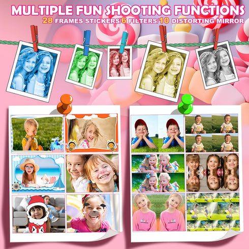 GydEuphranor 3-12 1080P 16GB Kids Digital Camera for Boys and Girls Ages - Selfie Dual Lens Camera with SD Card