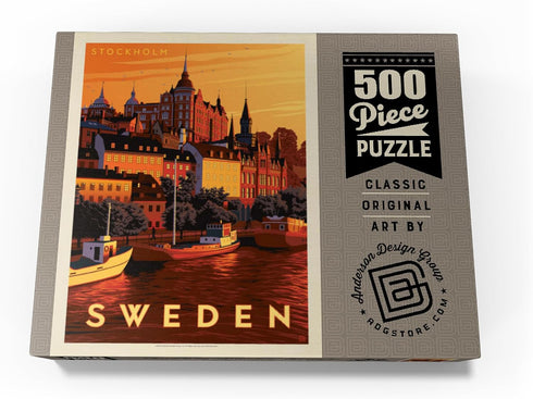 MyPuzzle Sweden Vintage Poster: Stockholm, Premium 500 Piece Jigsaw Puzzle for Adults