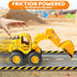 3, 4, 5 (2 Pack) Beestech Construction Toys, Friction Powered Excavator Loader Truck Vehicles, Beach Sand Sandbox Toys