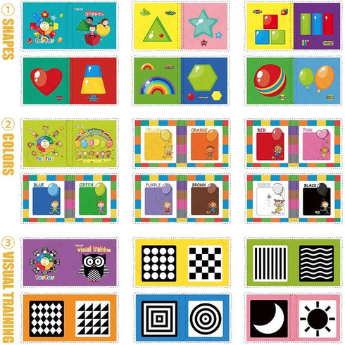 teytoy My First Soft Book, 6 PCS Nontoxic Fabric Baby Cloth Books, Early Education Toys for Toddler