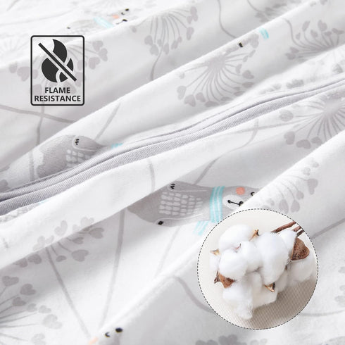 TILLYOU Sleep Sack 0-6 Months - 0.5 TOG Baby Wearable Blanket with 2-Way Zipper, 2 Pack, Bear & Dandelion